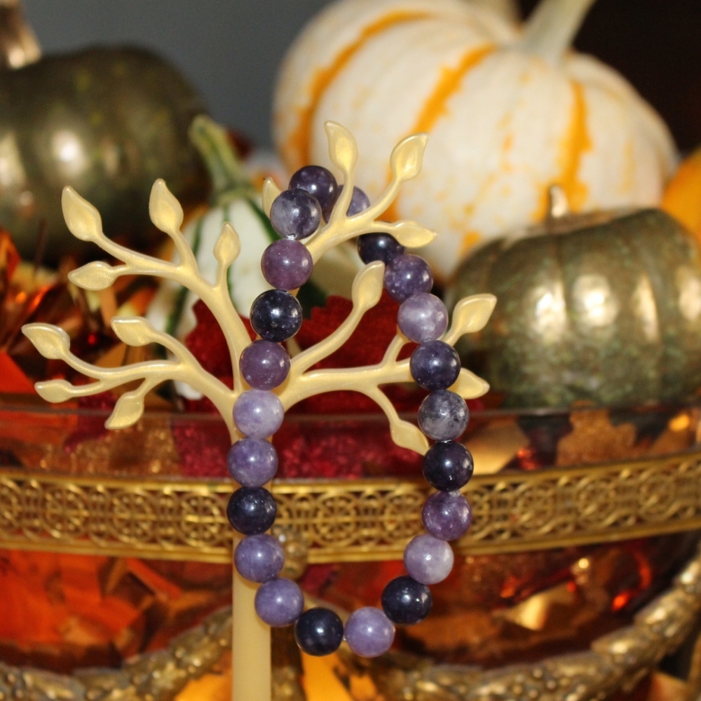 Handmade 8mm Lepidolite Healing Crystal Beaded Bracelet